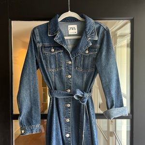ZARA denim jean dress, US medium, MIDI